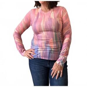 NEW WHIMSY ROSE butterknit long sleeve crew top in monet's palette